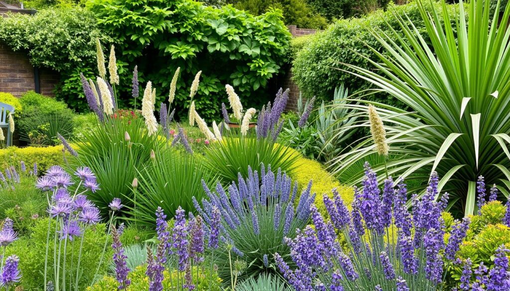 A sheltered coastal garden with more diverse planting in the UK