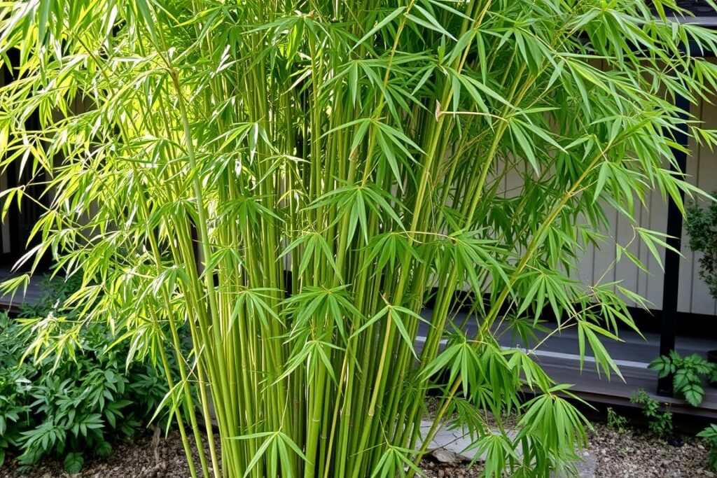 Clump-forming bamboo variety suitable for UK Japanese-style gardens