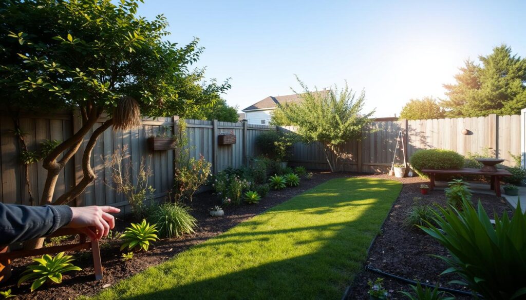 Garden location assessment showing sunlight patterns for how to start a garden for beginners