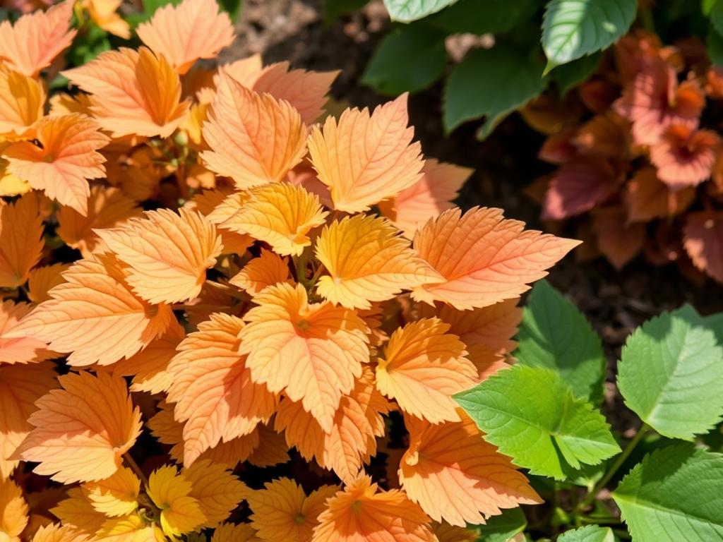 Heuchera 'Caramel' with peachy-amber colored leaves