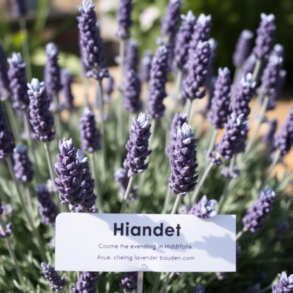 Hidcote lavender with deep purple flowers in a UK garden setting