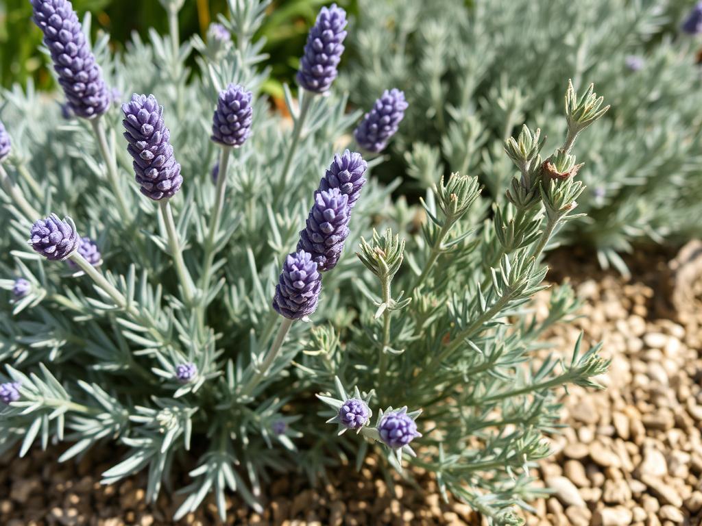 Lavender and rosemary planted together in a Mediterranean-inspired UK garden