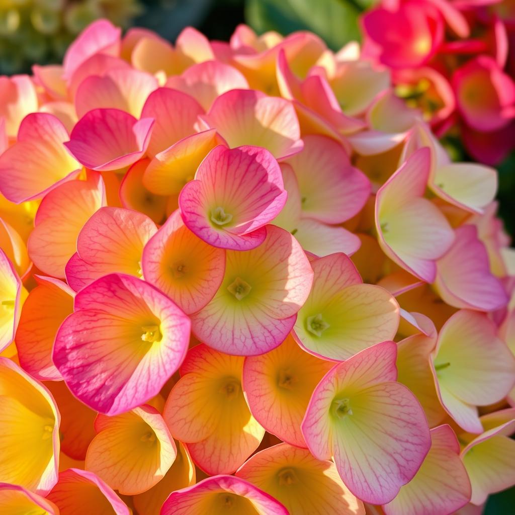 Little Lime Hydrangea blooms changing from green to pink