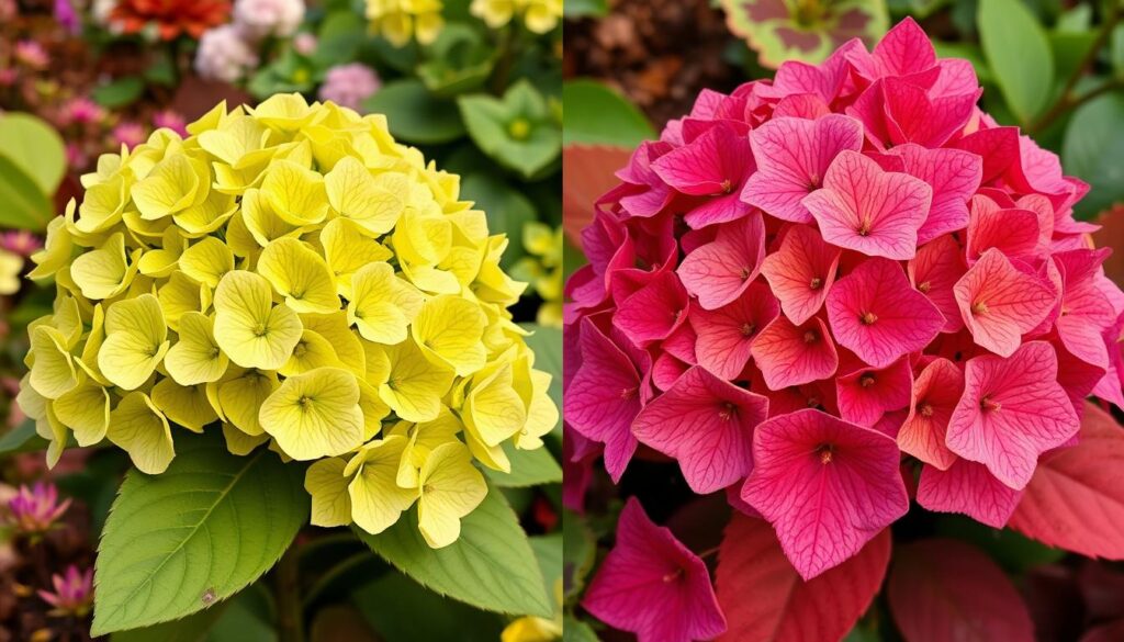 Little Lime Hydrangea seasonal color changes from summer to fall
