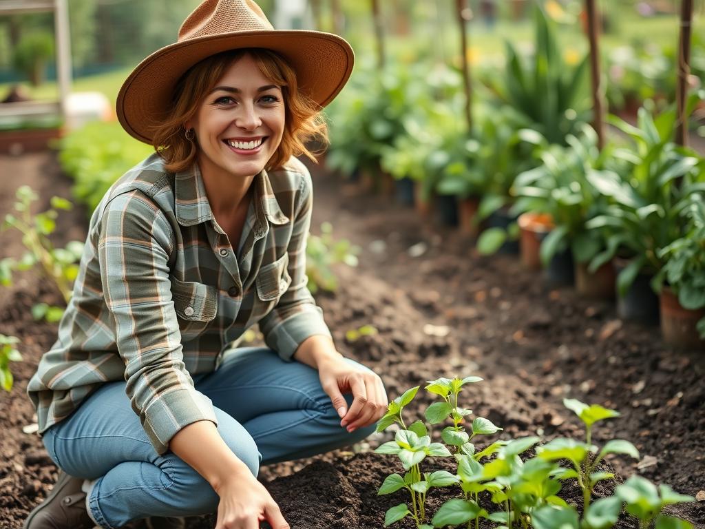 Person enjoying gardening, showing the mental benefits of how to start a garden for beginners