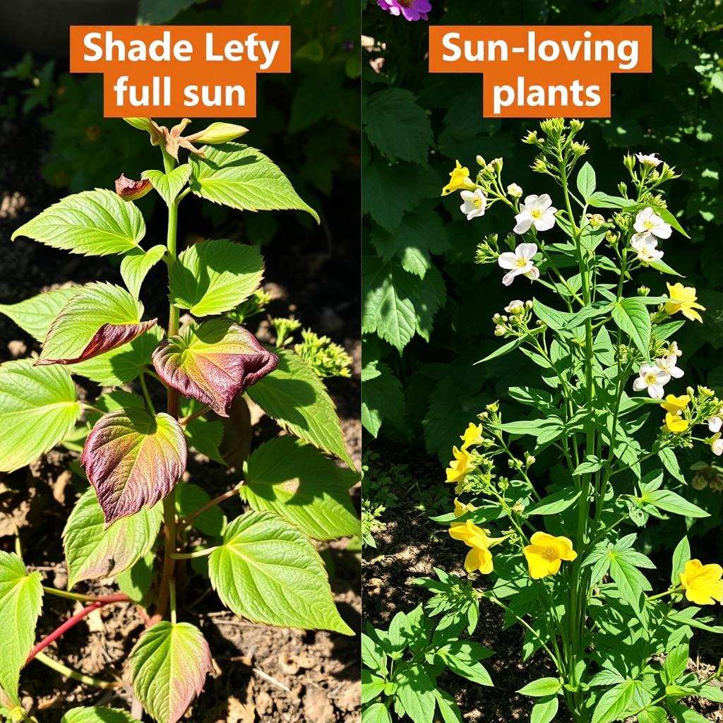 Plants in inappropriate growing conditions