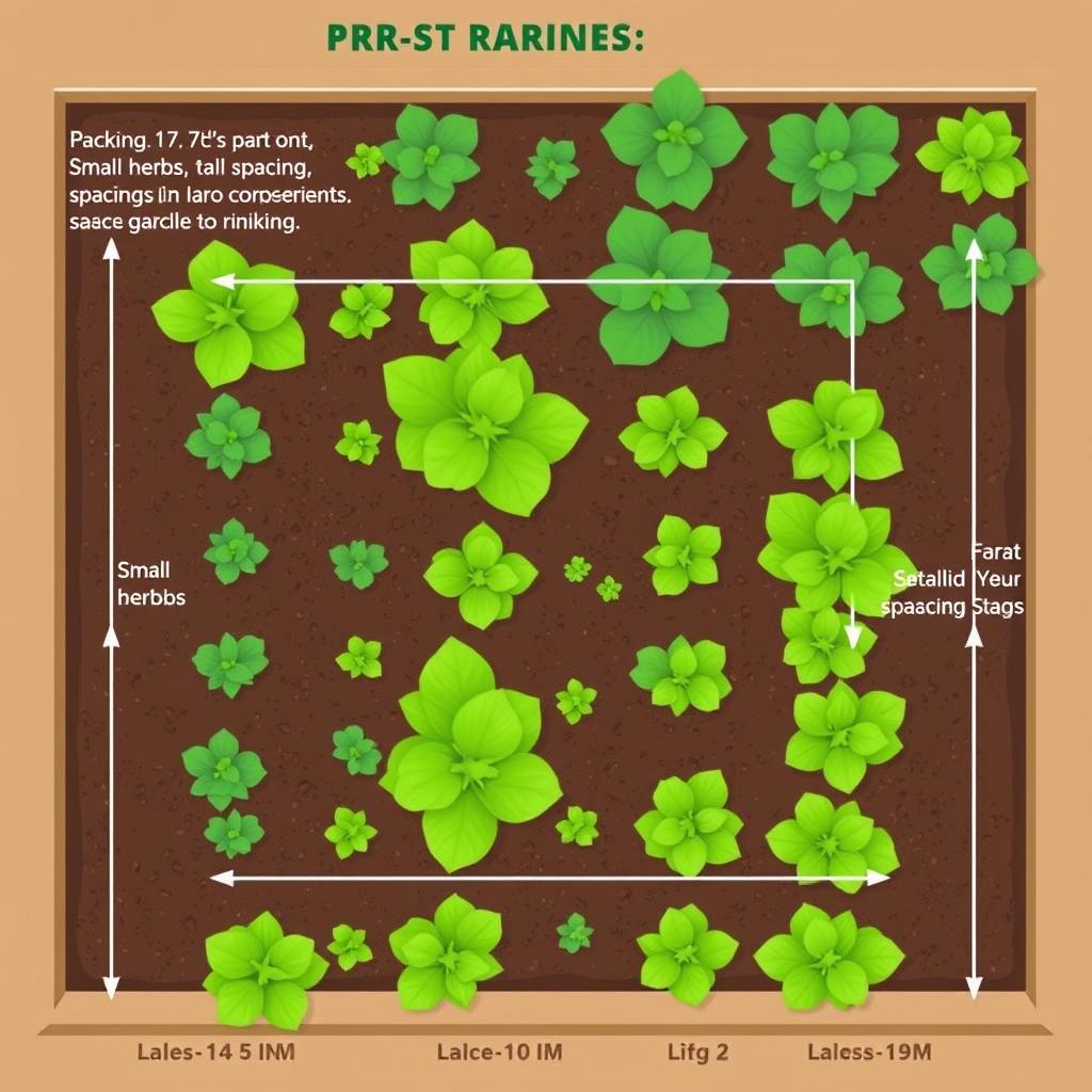 Proper plant spacing diagram