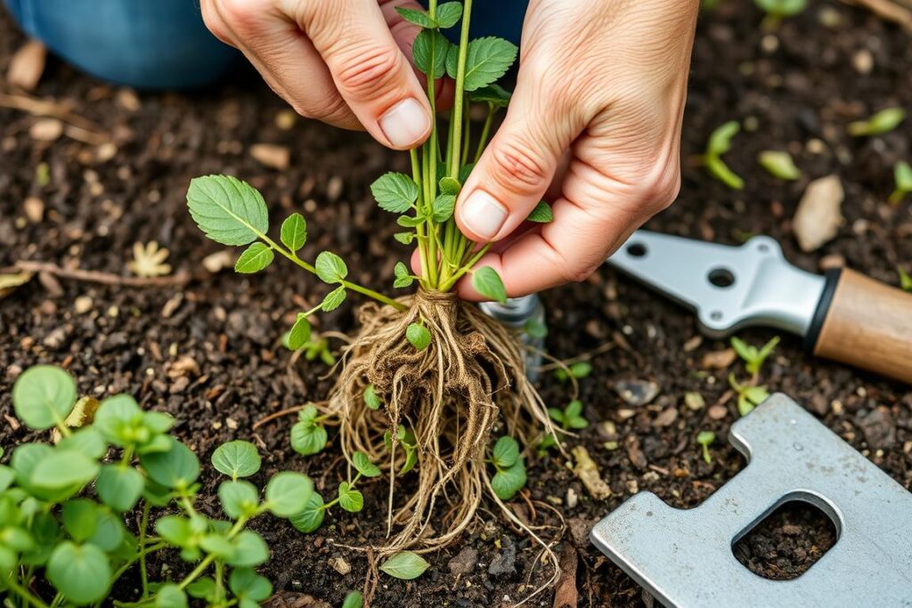 Proper weeding techniques for garden beds