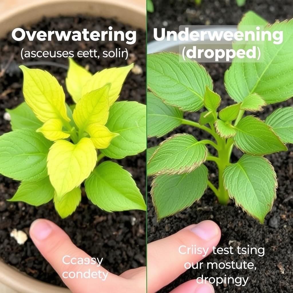 Signs of improper watering in garden plants