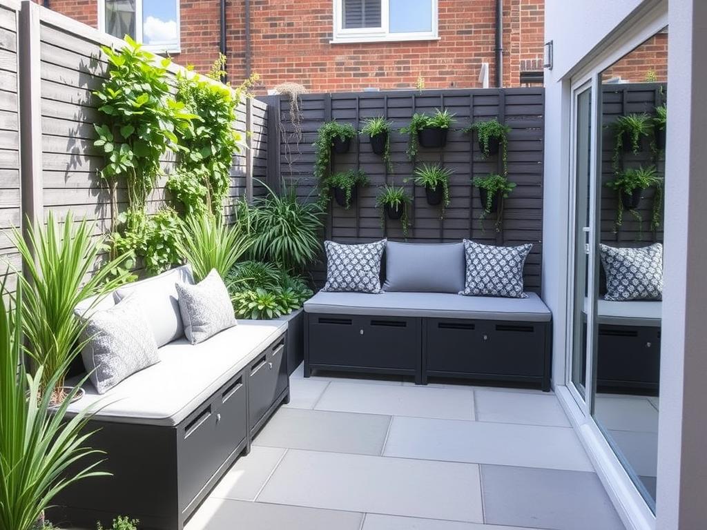 Small modern garden with space-enhancing design