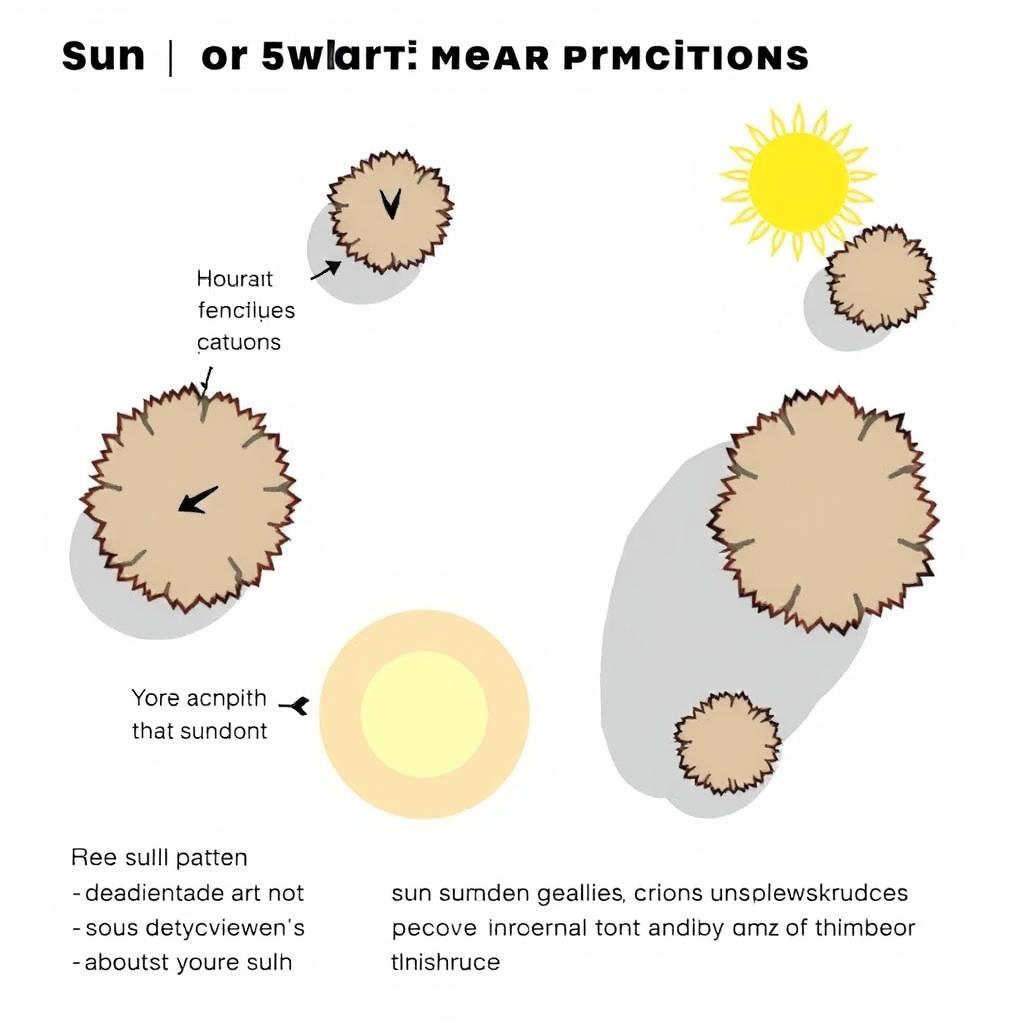 Sun pattern diagram showing ideal garden placement