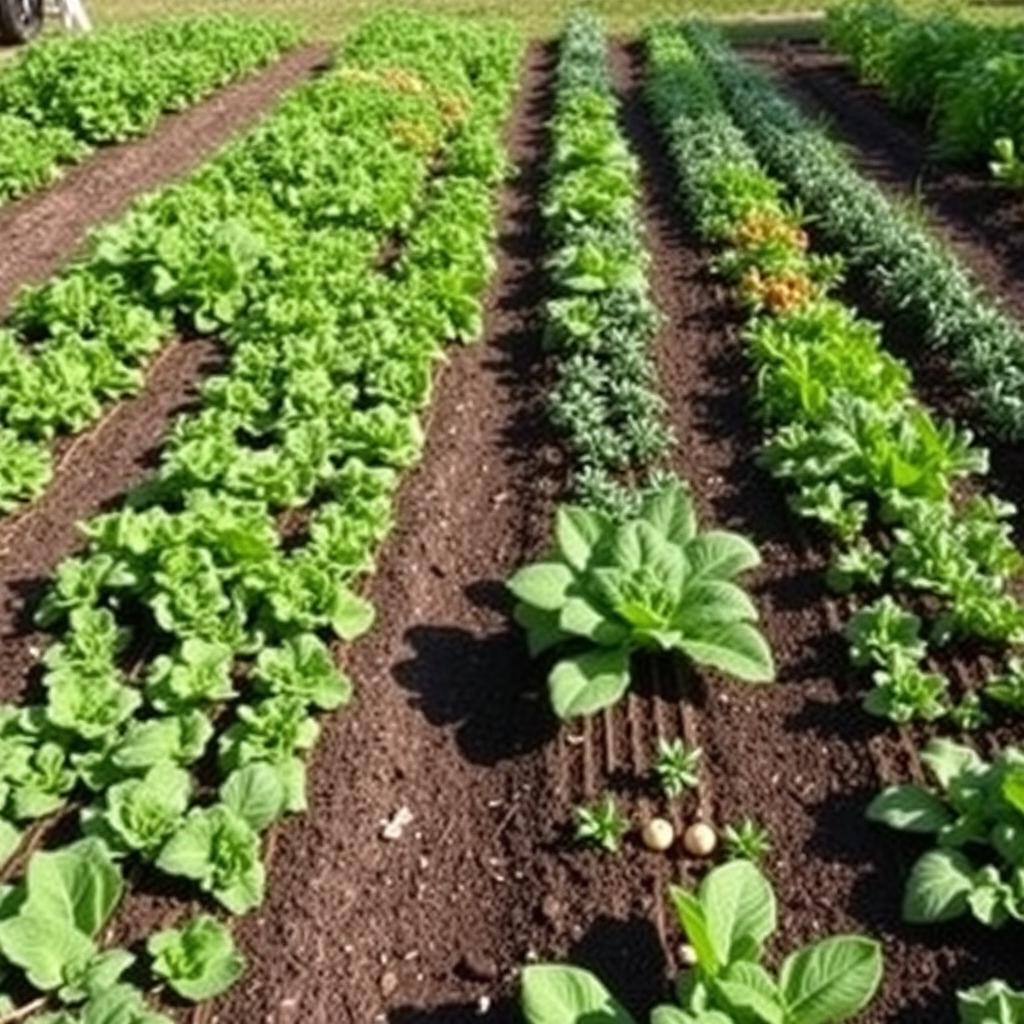 Traditional in-ground vegetable garden