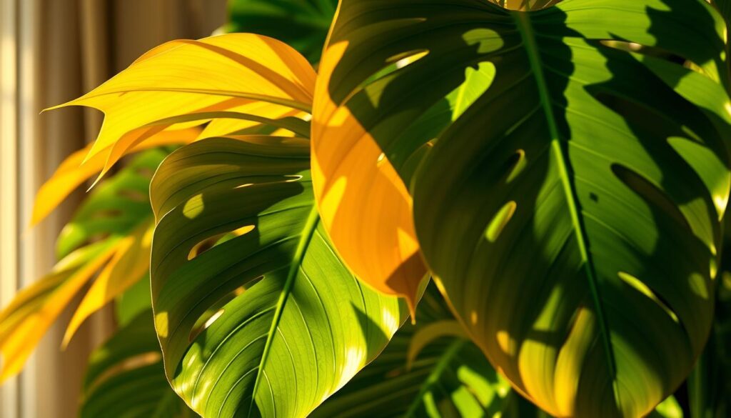 Yellow leaves monstera